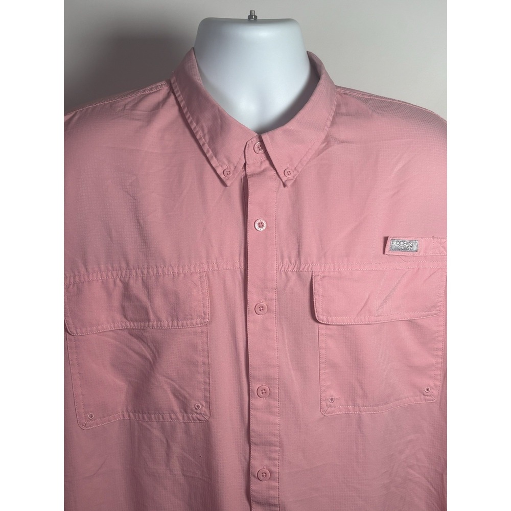 Ocean Coast‎ Ocean Advantage Mens 2XLT Pink Fishing Shirt Vented Short Sleeve